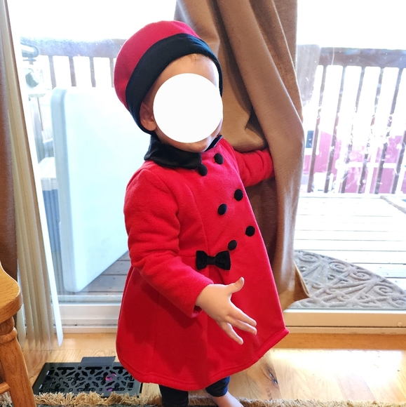 Bow Front Double Breasted Coat & Hat Set - Picture 10 of 11